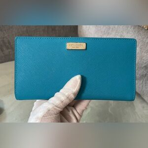 Kate Spade New York Aqua Leather Medium Bifold Wallet
